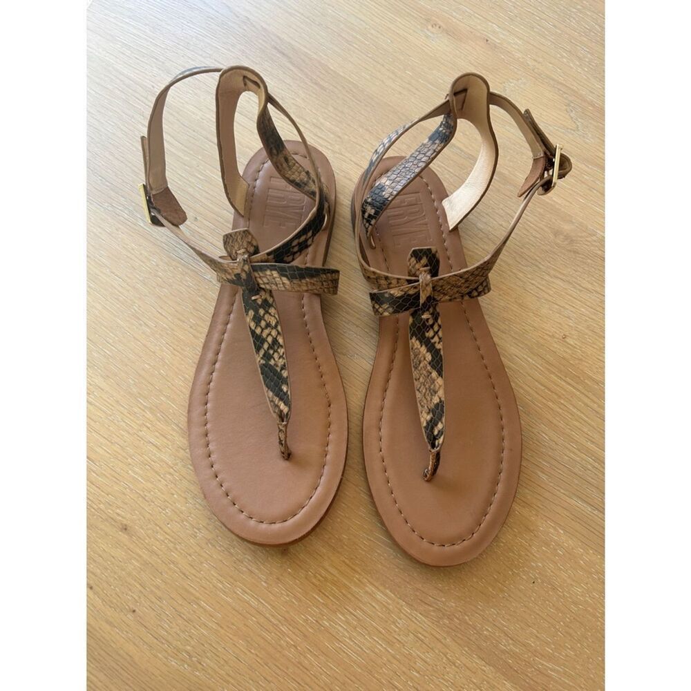 FYRE TAYLOR SANDAL, Tan Snakeskin, Size 9, NWOT - Picture 2 of 9